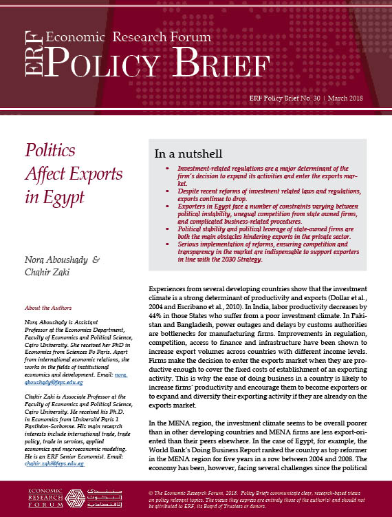 Politics Affect Exports in Egypt - Economic Research Forum (ERF)